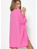 SASSYCLASSY Musselin Tunika mit Fransen in Pink