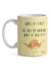 Mr. & Mrs. Panda Kaffeetasse Rotkehlchen Federn mit Spruch in Gelb Pastell