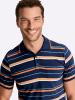 WITT WEIDEN Kurzarm-Poloshirt in dunkelblau-papaya-gestreift