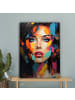 MuchoWow Leinwand bilder Buntes Porträt (BxH)