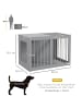 Pawhut Hundekäfig Grau 80L x 50B x 56,5H cm