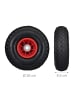 relaxdays 4x Sackkarrenrad in Schwarz/ Rot - 3.00-4
