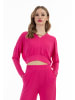 faina Cropped Langarm-Shirt in Pink