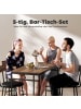 HOMCOM Bartisch Set in Braun 110L x 55B x 90H cm