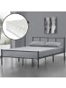 en.casa Metallbett Laos mit Matratze in Grau (B)120cm