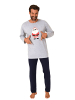 NORMANN Schlafanzug Weihnachten langarm Nikolaus - 88401 in Grau-mel.