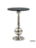 FineBuy Beistelltisch in Silber / Marmor / 40x40x57