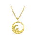 Alexander York Kette mit Anhänger WELLE in Gold aus 925 Sterling Silber, 2-tlg. in gold