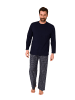NORMANN Schlafanzug Pyjama lang Flanell Hose - 67431 in navy