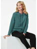 GOLDNER Langarm Viskose-Pullover, Stehbund in grün