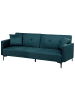 Beliani Schlafsofa LUCAN in Blau/Schwarz - (W) 191 x (H) 75 x (L) 91 cm