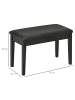 HOMCOM Klavierbank-75L x 35B x 49H cm-Schwarz