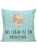 Mr. & Mrs. Panda Kissen 40x40 Eule Federschmuck mit Spruch in Türkis Pastell