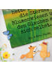 Mr. & Mrs. Panda Badehandtuch Blume Mohnblume Design mit Spruch in Blattgrün