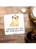 Mr. & Mrs. Panda Bierdeckel Mops Krone mit Spruch in Weiß