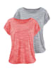 Beach Time T-Shirt in apricot-meliert, grau-meliert