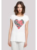 F4NT4STIC T-Shirt I love you Binary Code Herz in weiß
