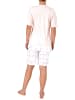 NORMANN Shorty Pyjama Schlafanzug kurzarm T-Shirt Top floralem Muster - 44706 in rosa
