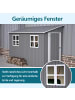 ABRIHOME Gerätehaus in Grau 4x10 FT Metall mit Doppeltür Fenstern Pultdach für Garten