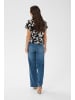 Kaffe Bluse kurzarm KAvilia Loose fit in Black Chalk Leaves