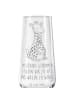 Mr. & Mrs. Panda Champagnerglas Giraffe Zufrieden mit Spruch in Transparent