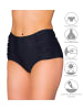 Aquarti Aquarti Damen Bikinihose mit Hoher Taille und Raffung in schwarz