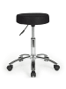 KADIMA DESIGN Ergonomischer Rollhocker mit gepolsterter Sitzfläche, 360° drehbar, bis 100 kg in Schwarz