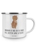 Mr. & Mrs. Panda Emaille Tasse Bär Parkinson mit Spruch in Weiß