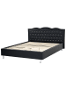 Beliani 2-tlg Doppelbett METZ in Schwarz/Silber