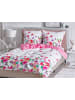 Beliani 2-tlg Bettwäsche-Set LARYNHILL in Weiß/Rosa/Lila