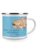 Mr. & Mrs. Panda Tasse 7. Hochzeitstag Kupferhochzeit mit Spruch in Sky Blue