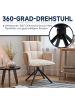 Home Nature Wohnkonzept Essstuhl aus Cord quadratisch 360° drehbar in Beige 50x47x92 cm