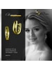 GoldDream Echtgold, 333er Gelbgold Damen Creolen geteiltes Rechteck Ohrring ca. 11mm