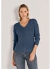 MADELEINE Langarm-Pullover mit V-Ausschnitt in tintenblau