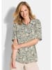GOLDNER Kurzgröße:  Viskosebluse mit Paisley-Design in stein / gemustert
