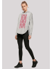 F4NT4STIC Oversized Hoodie Blumen Muster Rot in grau