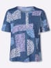Sieh an! Rundhals-Shirt in jeansblau-eisblau-bedruckt