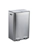 relaxdays Mülleimer in Silber/ Schwarz - 2x 30 Liter