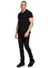 Rusty Neal Kontrast Polo Pique Shirt Regular Fit in Schwarz / Rot