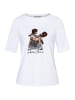 More & More süßes Stretch-Kurzarmshirt in white