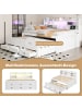 ABRIHOME Daybett in Weiß 140x200 cm mit LED USB und 3 Schubladen ohne Matratze