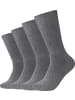 camano Unisex-Socken 4 Paar in grau meliert