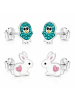 schmuck23 Ohrstecker Set Hase und Eule 925 Silber
