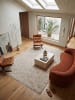 KADIMA DESIGN Teppich Kurzflor für Fußbodenheizung EWENNY modern Wohnzimmer Mosaik in Natur