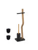 relaxdays WC Garnitur in Schwarz/ Natur - (B)23 x (H)78,5 x (T)18 cm