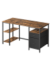 VASAGLE Computertisch Barnet in Braun-Schwarz - (B)140 x (H)76 x (T)60 cm