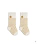 MUNADUNA 5er-Pack Mittelsocken in Gelb mit Kürbismotiv und Streifen