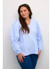 KAFFE curve Langarm-Bluse KCemmi in Blue / White Stripe