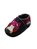 Mejale Dunkellila Baby Leder Krabbelschuhe, mit rutschfester Sohle - Eulen-Muster