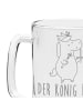 Mr. & Mrs. Panda Gravur Bierkrug Einhorn König mit Schwert mit S... in Transparent